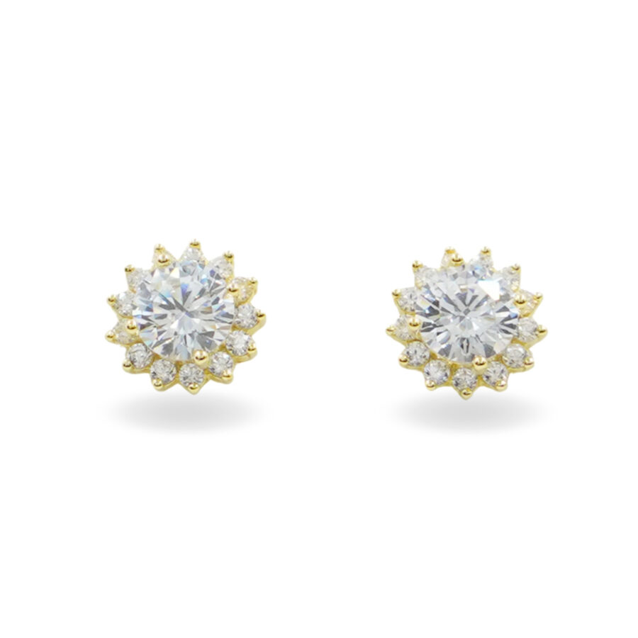 Orecchini in argento con zirconi  - Dorato