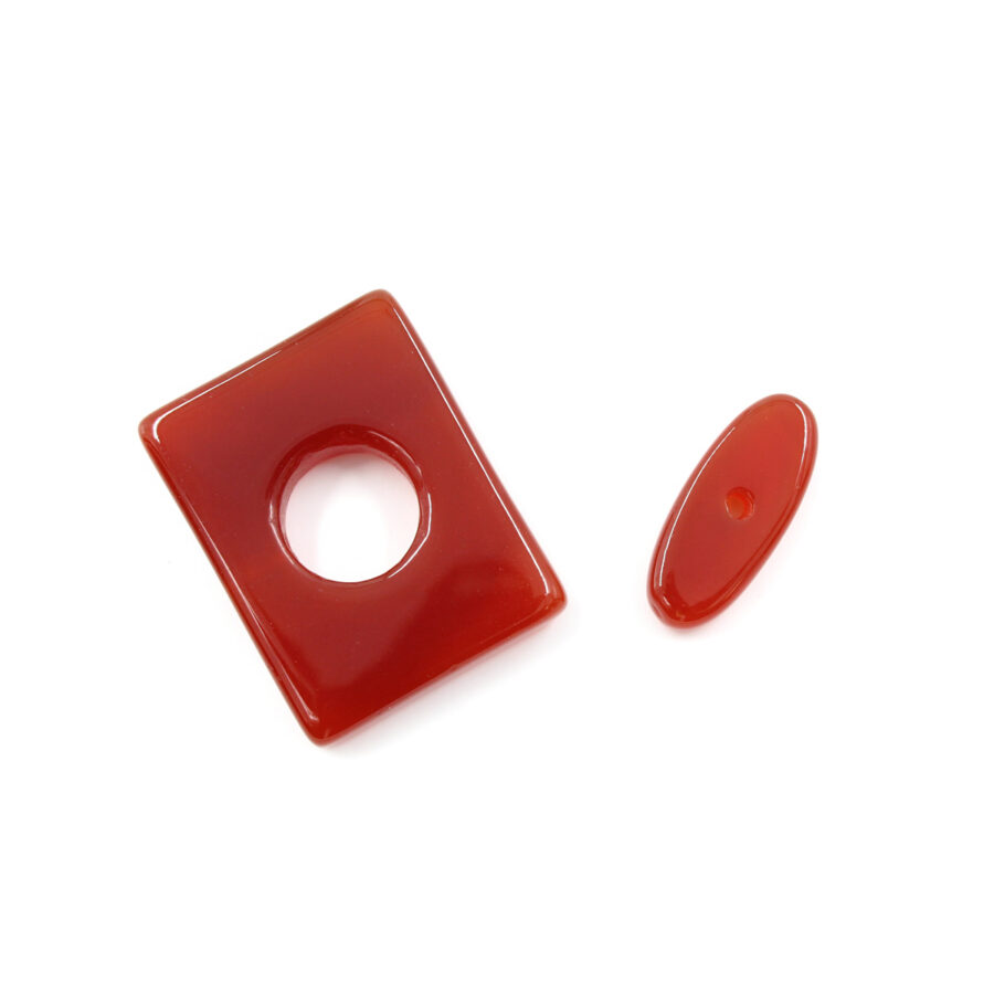 Agata Rossa chiusura rettangolare 28x22mm