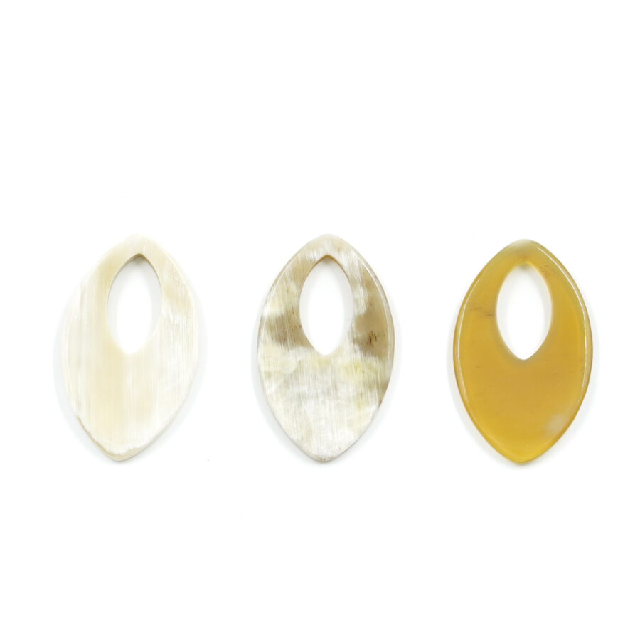 Creola in Corno forma Ovale 30x50mm – Beige - immagine 2