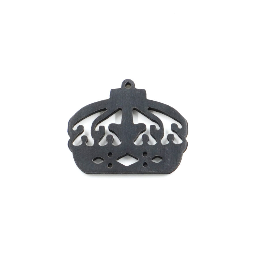 Separatore piatto in Corno forma Corona 30x40mm – Nero Satinato