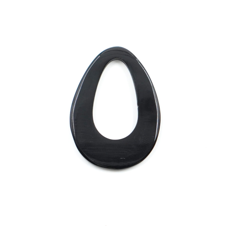 Creola in Corno forma Goccia 35x50mm – Nero Liscio