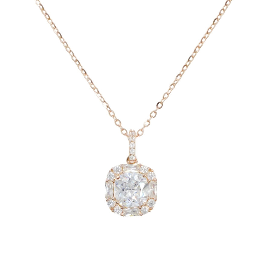 Collana in argento con ciondolo con zirconi – Rosè