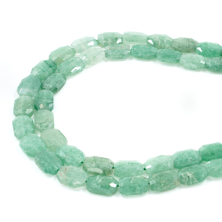 Quarzo Verde fili ottagonali sfaccettati 16x12mm