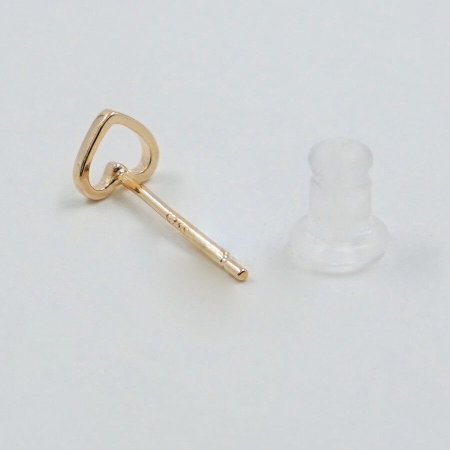 Orecchini in argento forma cuori con zirconi – Dorato - immagine 2