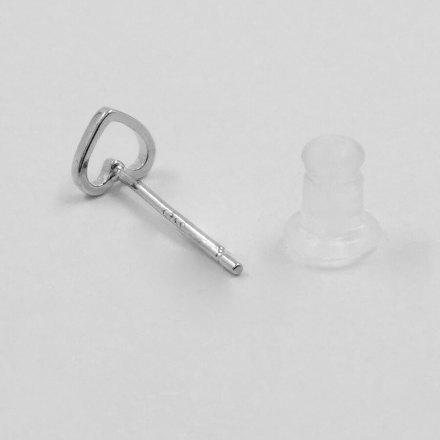 Orecchini in argento forma nastro con zirconi – Rodiato - immagine 2