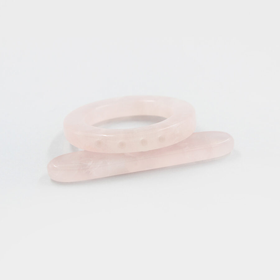 Quarzo Rosa chiusura tonda 35-38mm - immagine 2