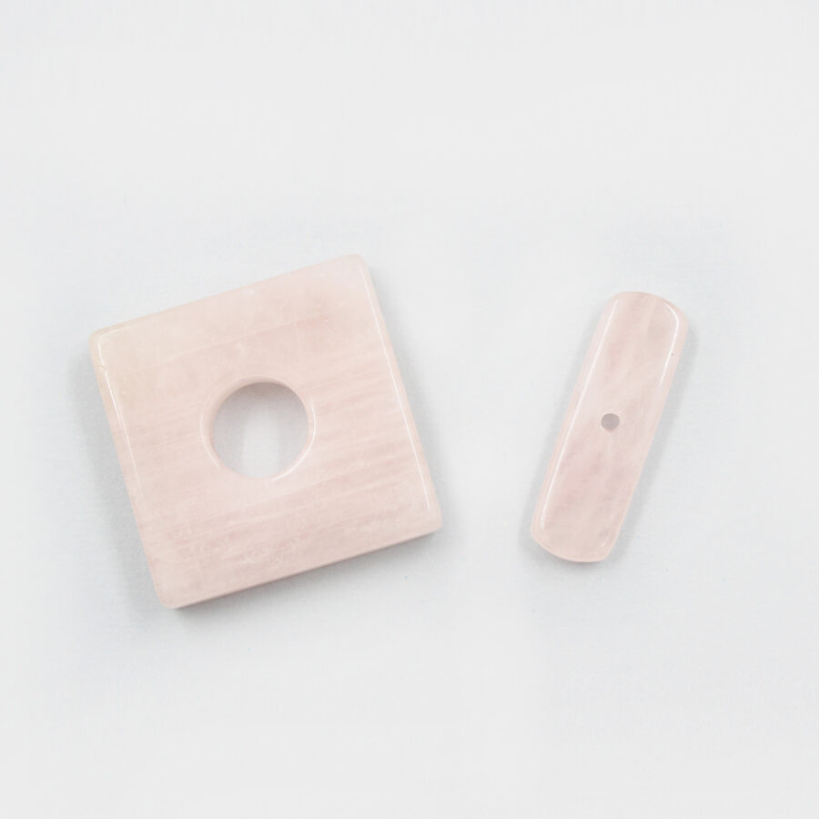 Quarzo Rosa chiusura quadrata 30mm