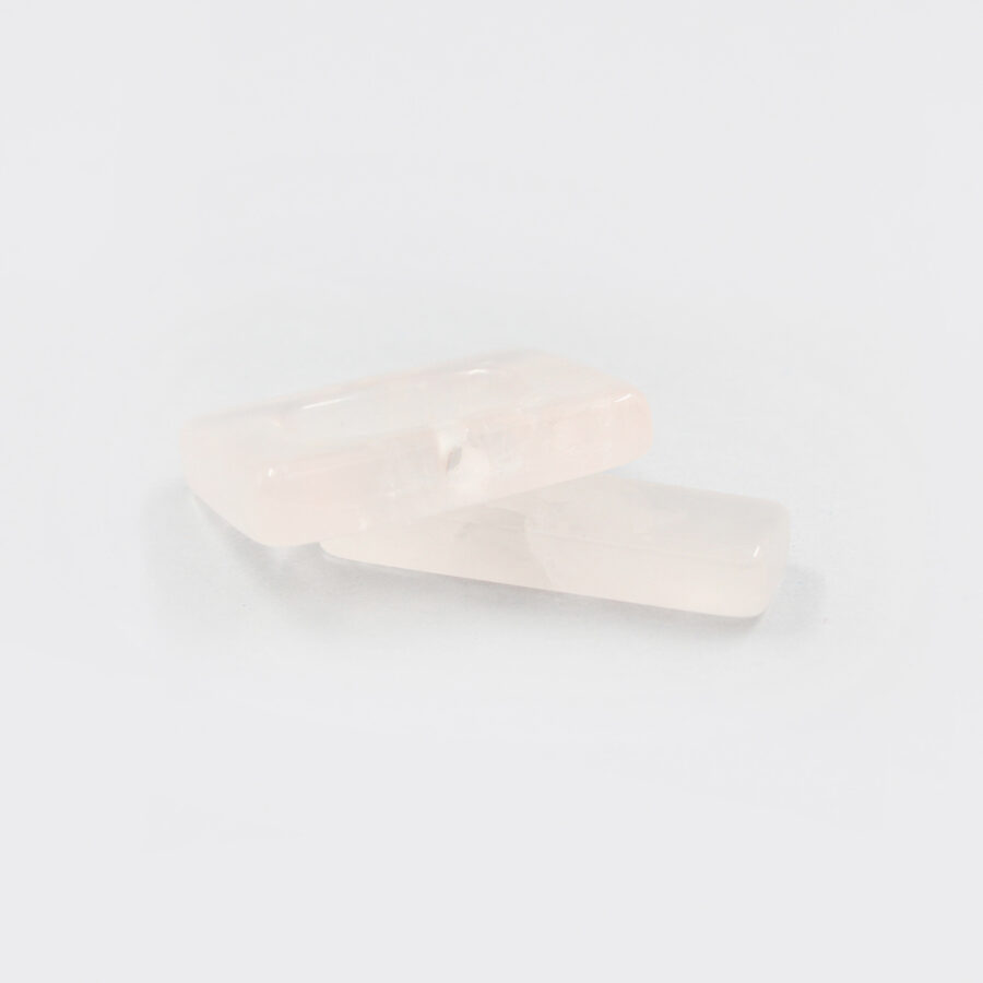 Quarzo Rosa chiusura rettangolare 22x18mm - immagine 2