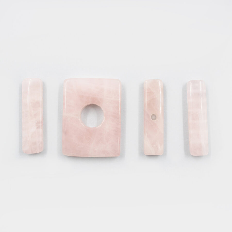 Quarzo Rosa chiusura rettangolare 40x30mm