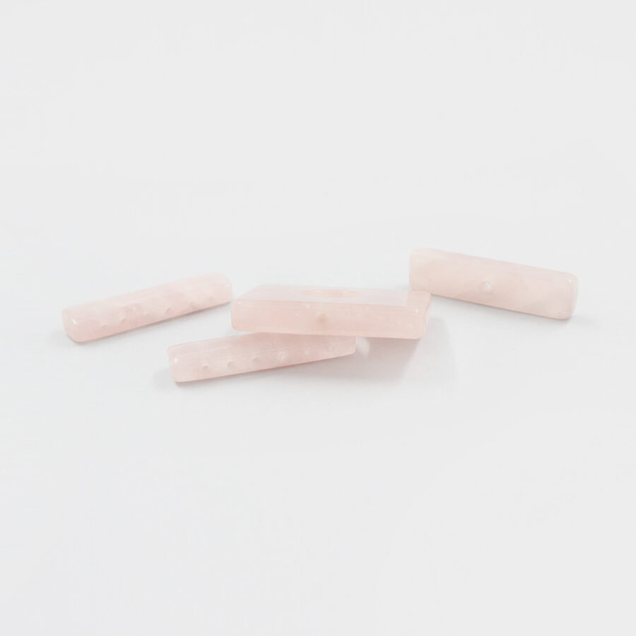 Quarzo Rosa chiusura rettangolare 40x30mm - immagine 2