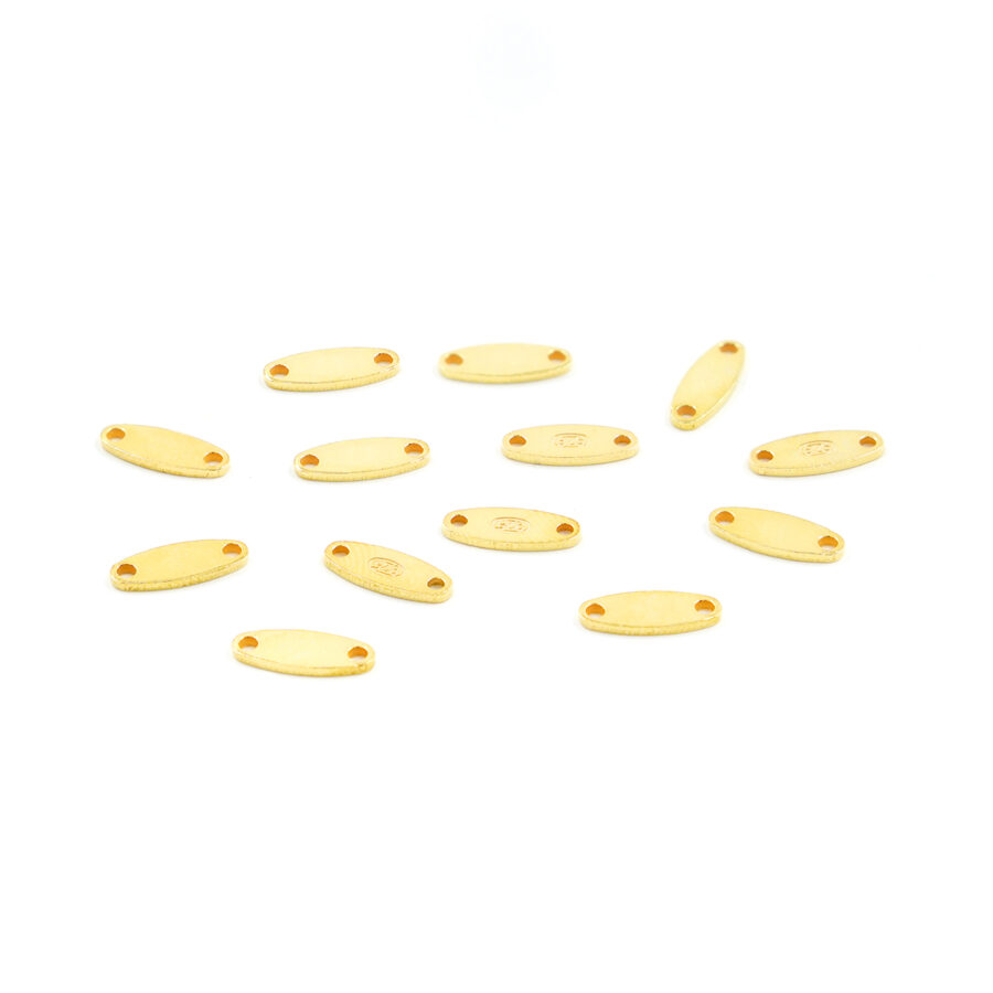 Argento targhette ovali 925 doppio foro [Buste da 2,50gr] – Dorato - immagine 2