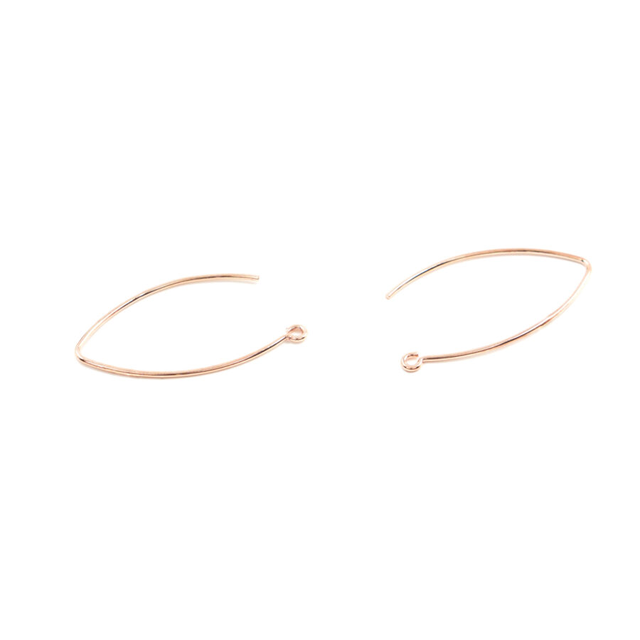 Argento 925‰ orecchini a filo con gancio 32x18mm – Rosè