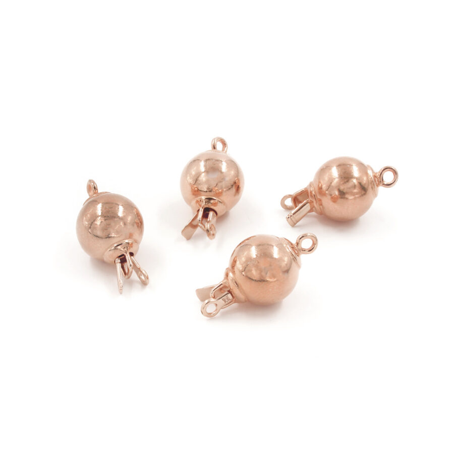 Argento 925 chiusura sfera 8mm – Rosè - immagine 2