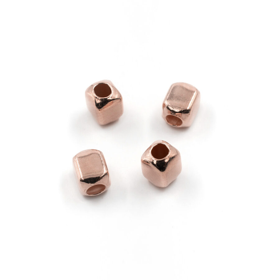 Argento 925‰ distanziatori cubo 4mm – Buste da 5gr – Rosè