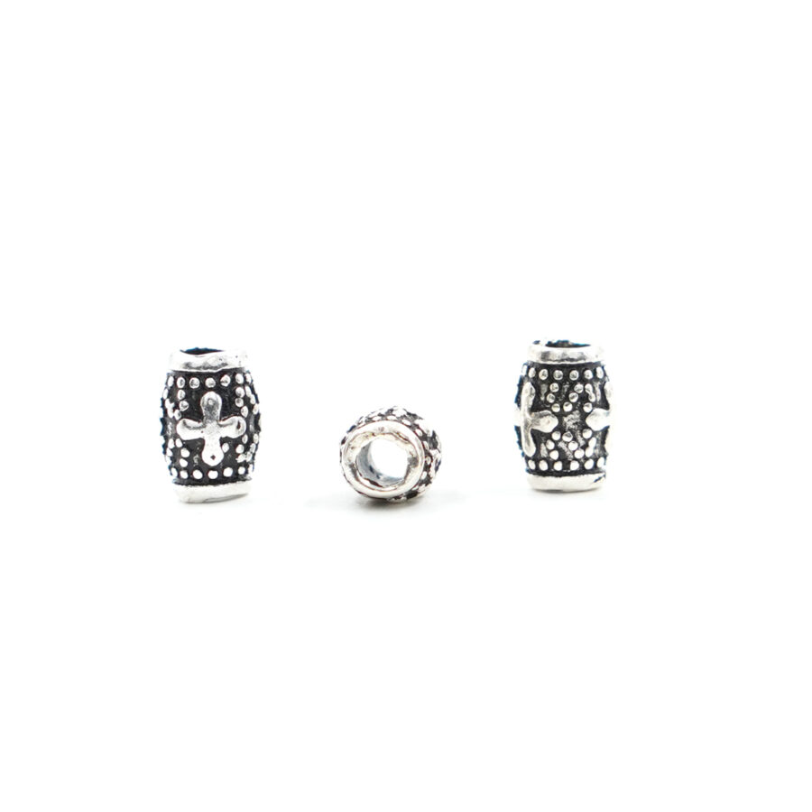Argento distanziatore barilotto 5x7mm