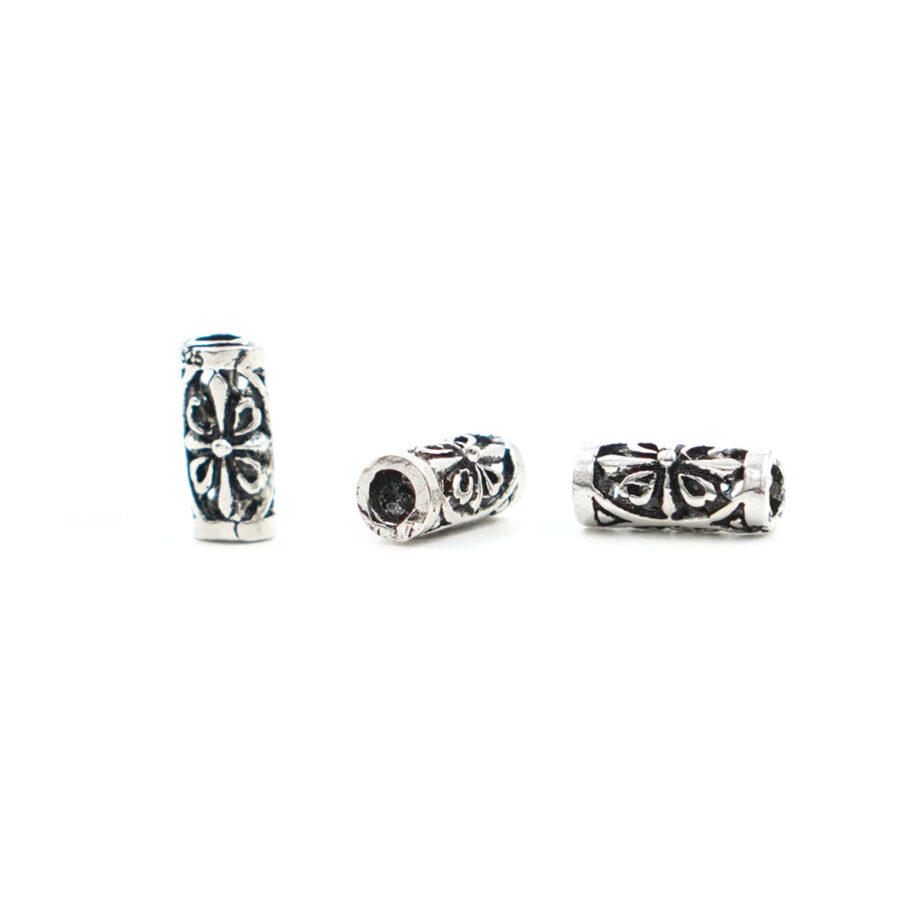 Argento distanziatore cilindro 4x9mm