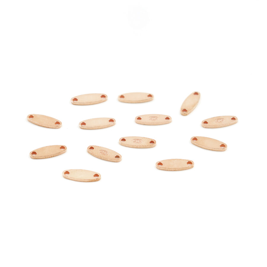 Argento targhette ovali 925 doppio foro [Buste da 2,50gr] – Rosè - immagine 2