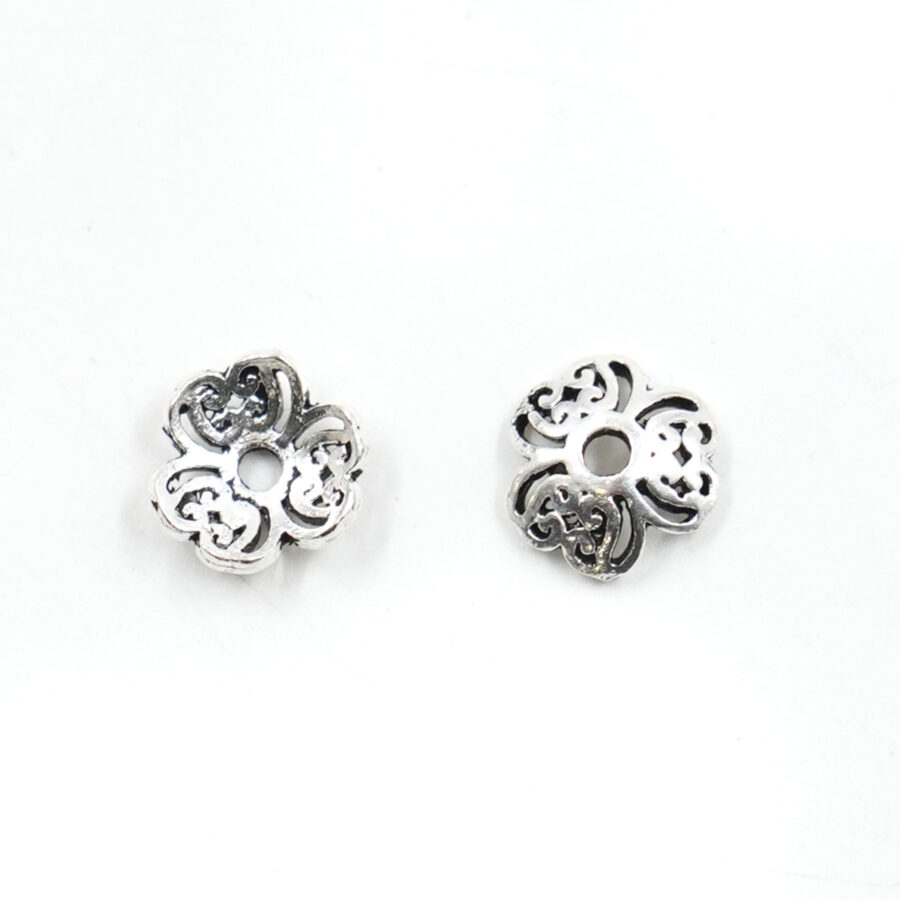 Argento coppiglie fiore 8mm