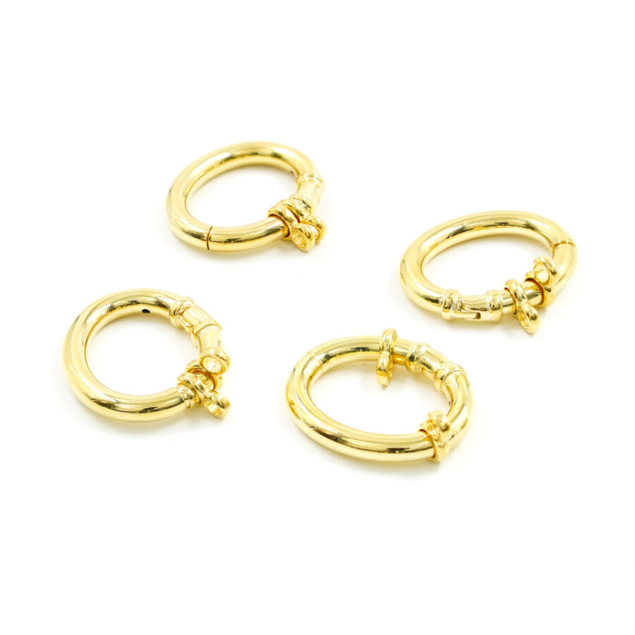 Argento chiusura a scatto 30x25mm - Dorato - immagine 2