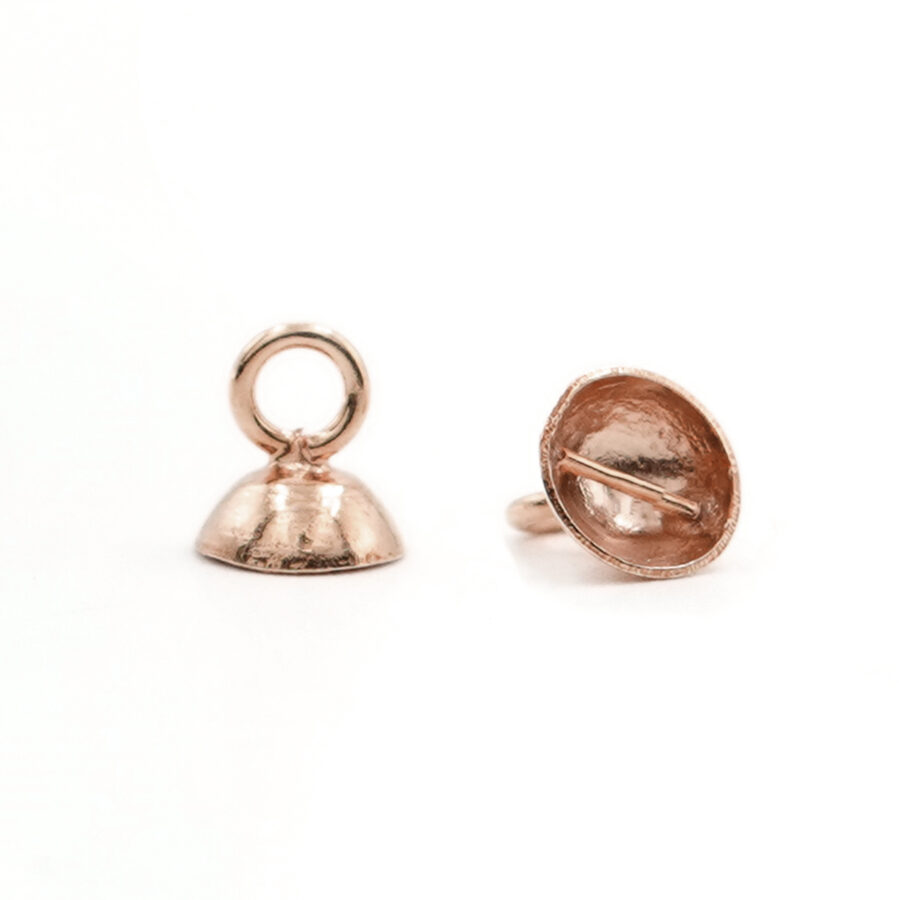 Argento 925 coppette con barra 6-6½mm ed anello chiuso – Rosè