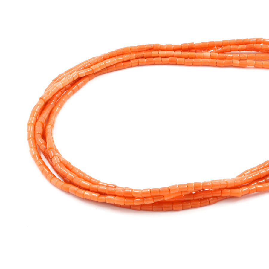 Corallo Mediterraneo Sciacca fili tubetti 3x3,5mm