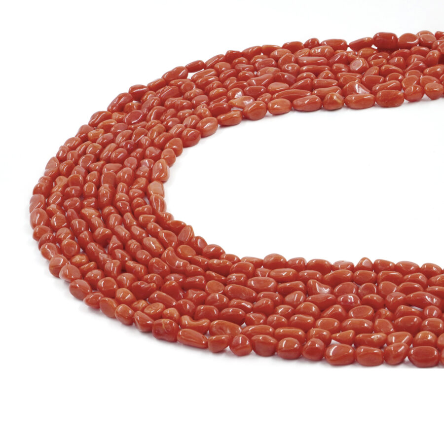 Corallo Mediterraneo fili sassi pari ~6x5mm a ~8x5mm