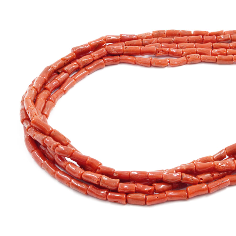 Corallo Mediterraneo fili cannette 8x4mm a 12x4mm