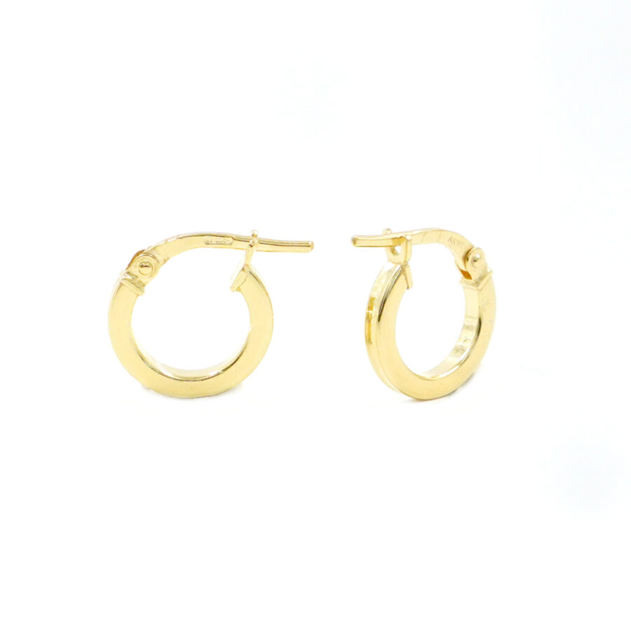 Orecchini cerchio in argento a baionetta 12mm – Dorato