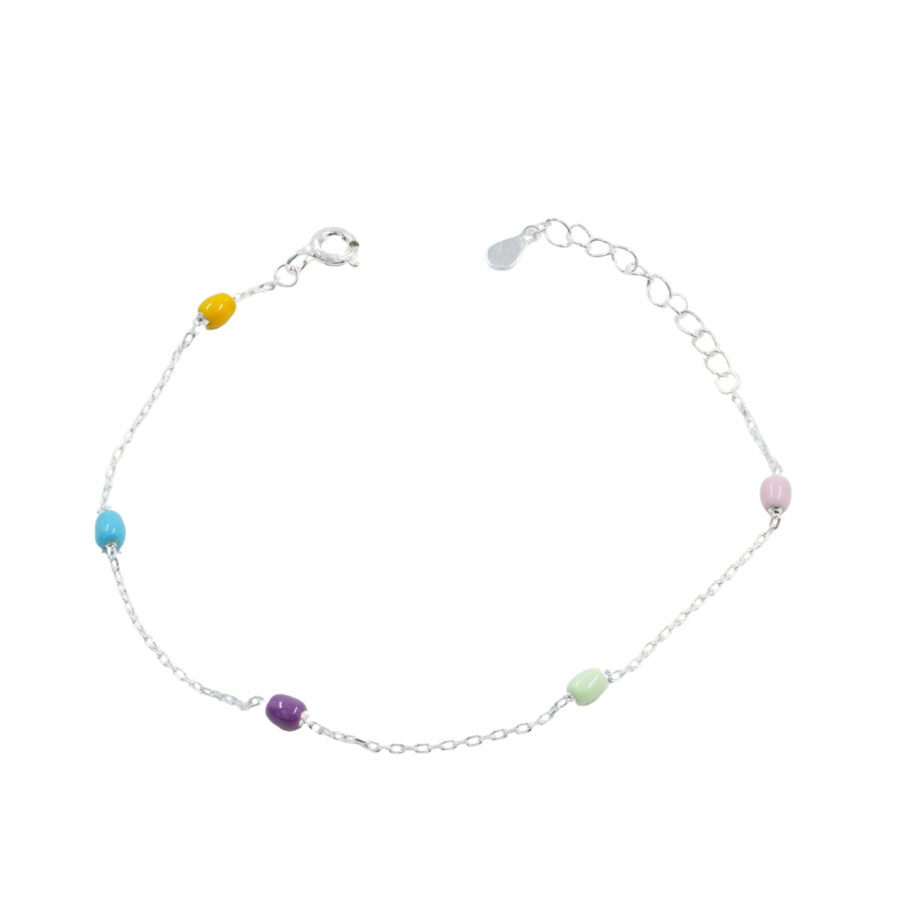 Bracciale in argento con cuori smaltati – Argentato