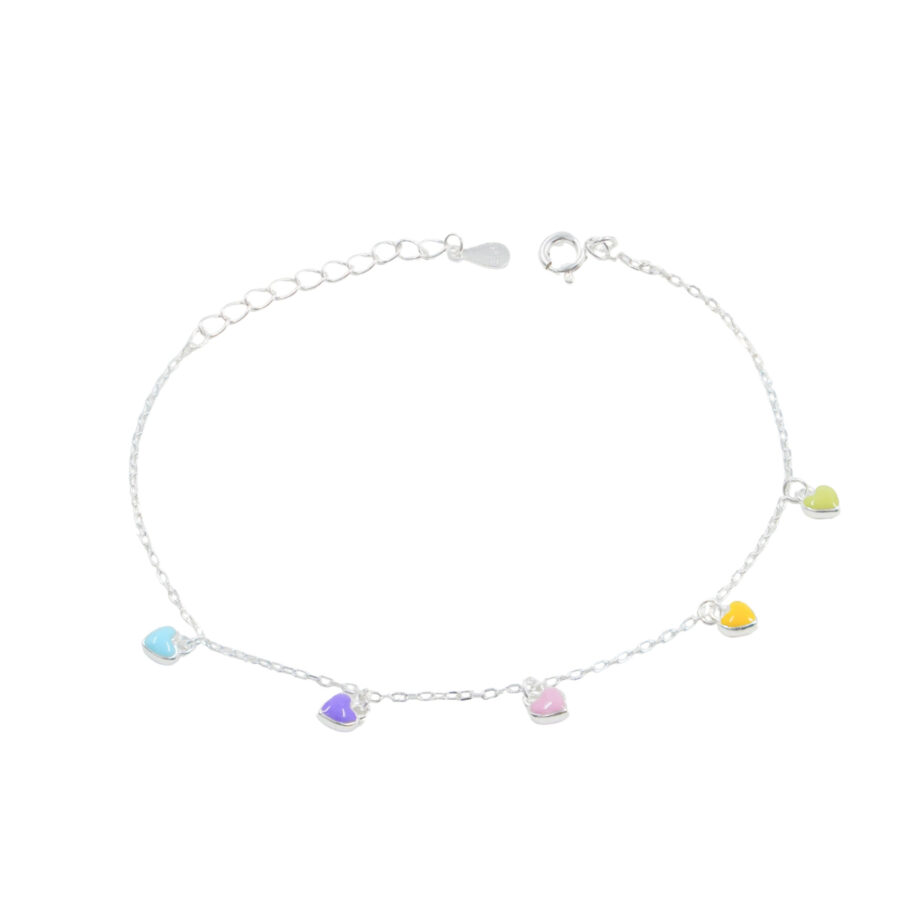 Bracciale in argento con ovali smaltati – Argentato