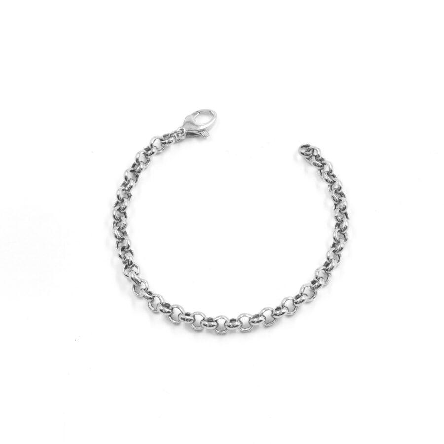 Bracciale con catena rolo in argento 925 misura 5,50mm – Rodiato