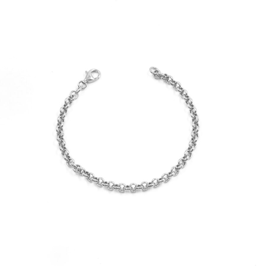 Bracciale con catena rolo in argento 925 misura 4,50mm – Rodiato