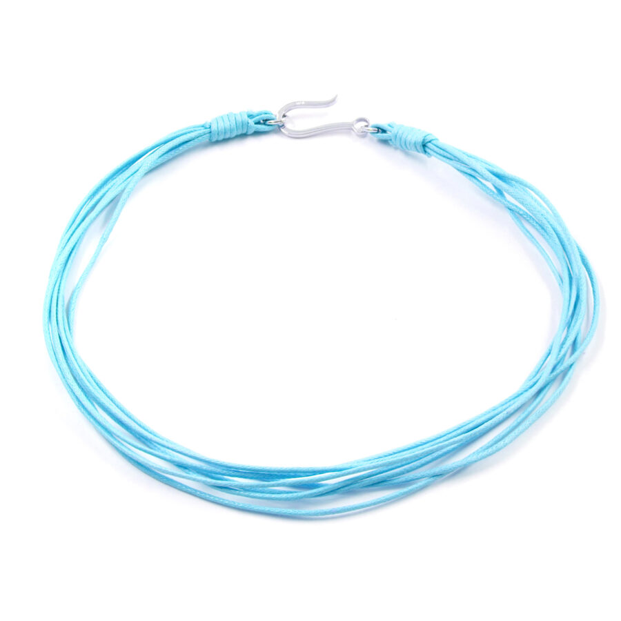 Laccio in cuoio a 7 fili spessore 1,50mm, chiusura in argento – Vari Colori - immagine 2