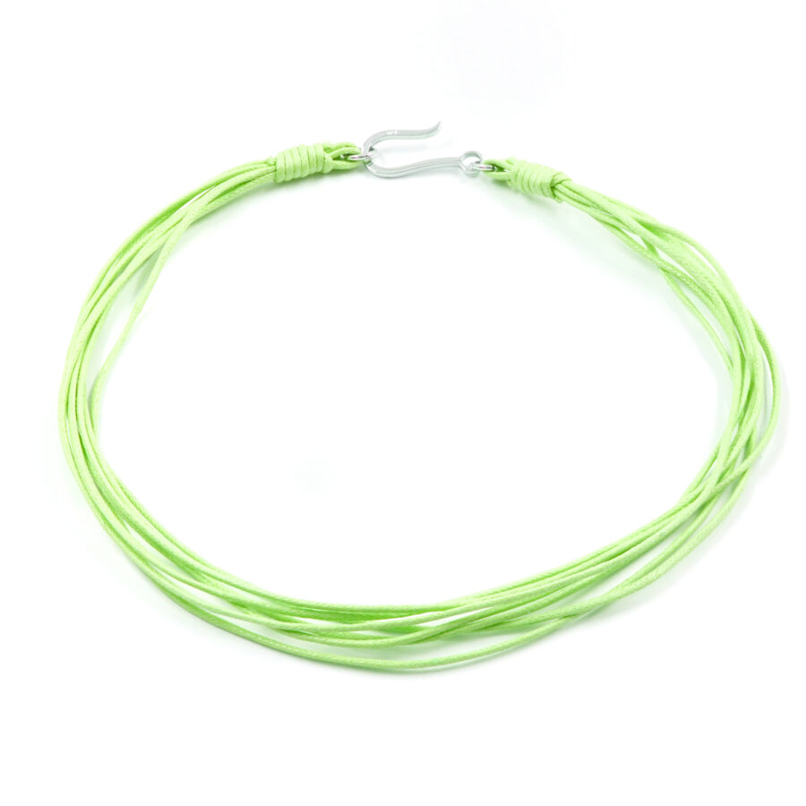 Laccio in cuoio a 7 fili spessore 1,50mm, chiusura in argento – Vari Colori - immagine 3