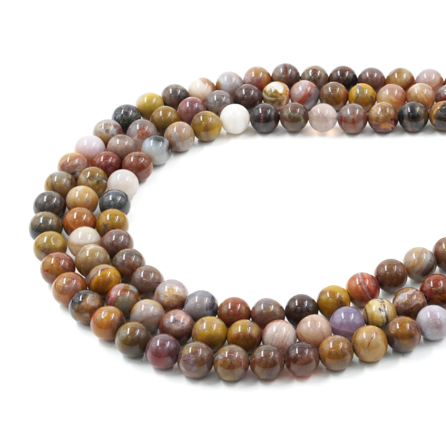 Wood Jasper fili tondi 9-10mm