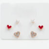 Set di Orecchini in argento cuore con zirconi – Rosè
