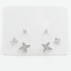 Set di Orecchini in argento fiore, punto luce con zirconi – Rodiato