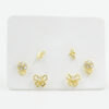 Set di Orecchini in argento fiore, farfalla, ramo con zirconi – Dorato