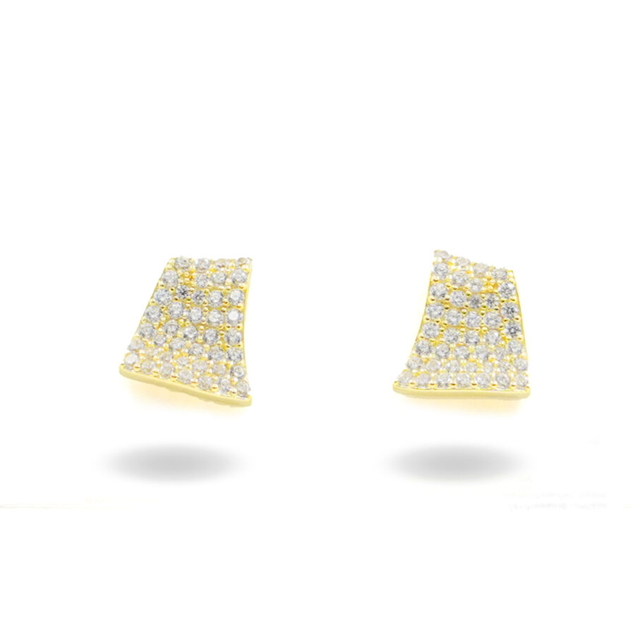Orecchini in argento vela con zirconi – Dorato