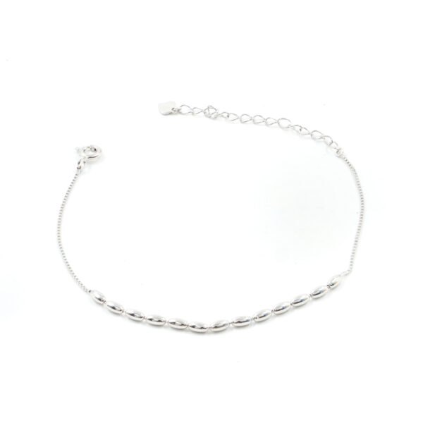 Bracciale in argento con ovali – Rodiato