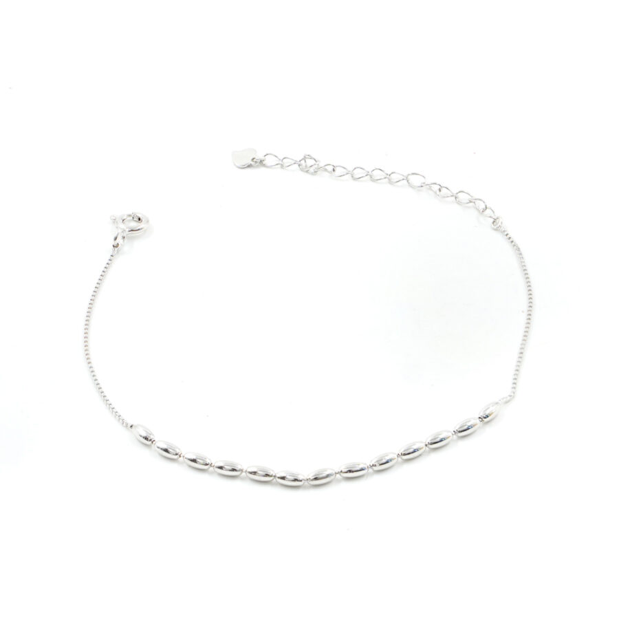 Bracciale in argento con ovali – Rodiato