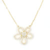 Collana in argento con ciondolo fiore con zirconi – Dorato