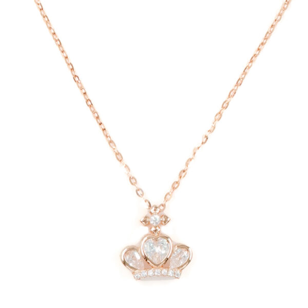 Collana in argento con ciondolo corona con zirconi – Rosè