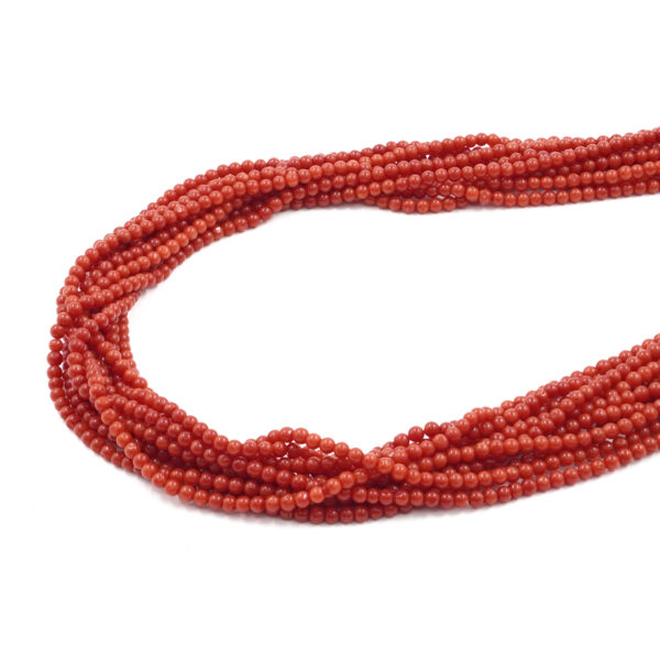 Corallo Mediterraneo fili round 3-3½mm Similnetto – Colore Scuro