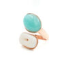 Anello Contrarier in Argento con amazzonite, corallo rosa chiaro – Rosè