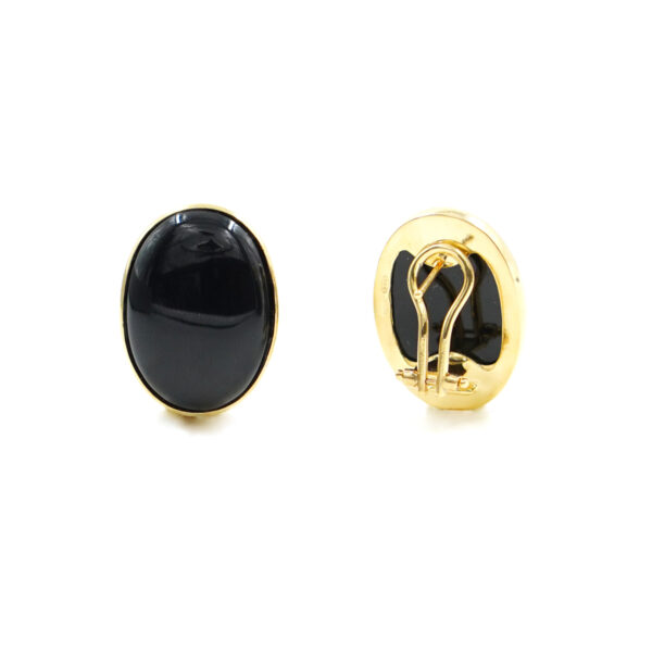 Orecchini in argento con agata nera – Dorato
