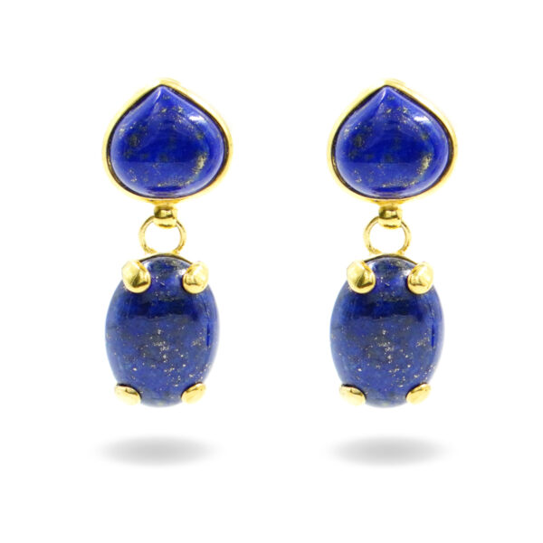 Orecchini in argento con spole di lapis – Dorato