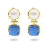 Orecchini in argento con cianite, perla – Dorato