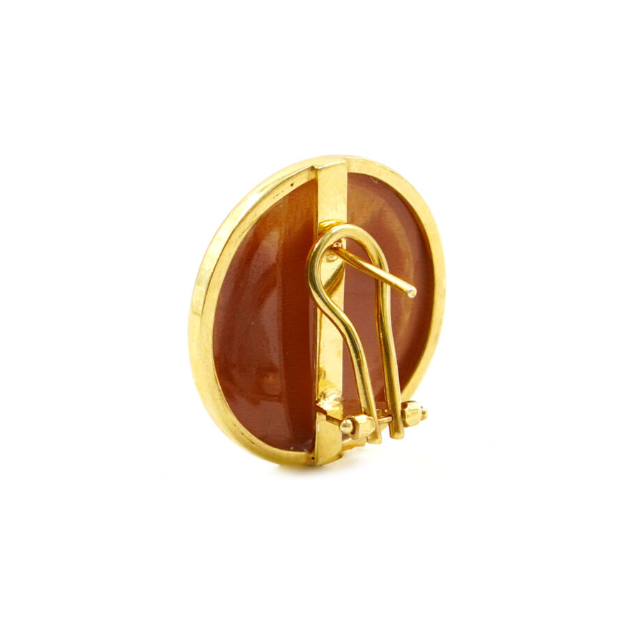 Orecchini in argento con cammeo inciso tre scimmiette – Dorato - immagine 2