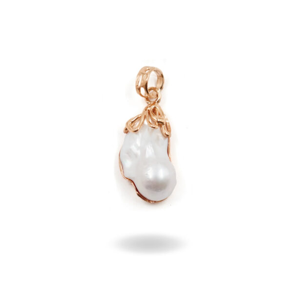 Pendente in argento con perla barocca – Rosè